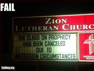 The Class on Prophecy has been cancelled due to unforeseeable circumstances LOL