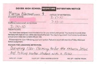 Highschool Detention Notice