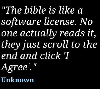 The Bible is like a software license