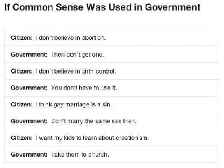 If common sense was used in government