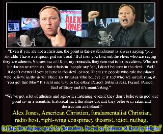 Alex Jones yet another Religiot spotted