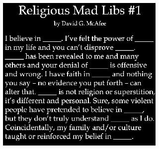 Religious Mad Libs