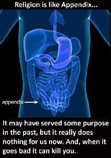 Religion is like Appendix