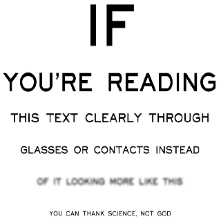 thank God for being able to read without glasses