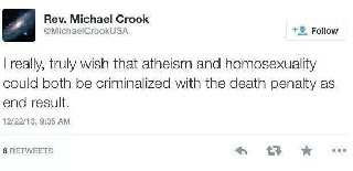 Reverend Michael Crook spreading Christian Love