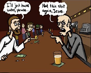 So Jesus went into a bar