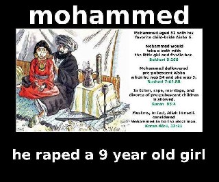 Mohammed raped a 9 year old girl
