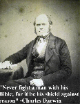 Never fight a man with his bible