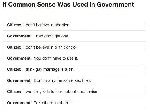 If common sense was used in government