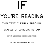 thank God for being able to read without glasses