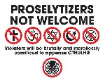 proselytizers not welcome