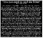 You just need to read the bible